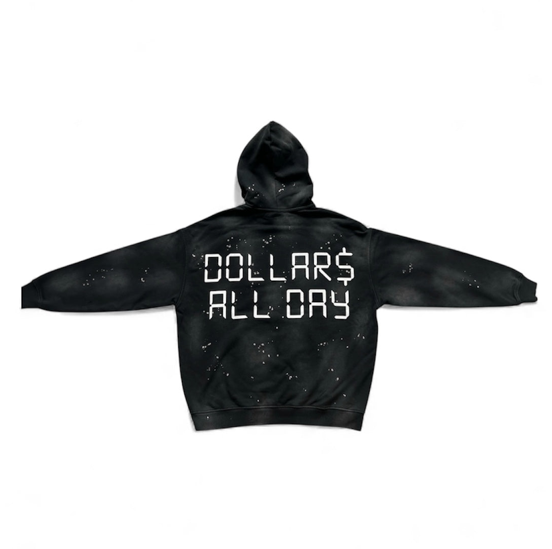 “Time Is Money” Hoodie Vintage Black