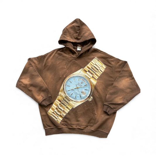 “Time Is Money” Hoodie Chocolate